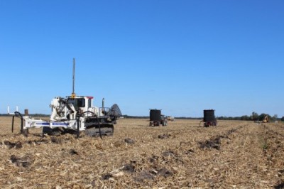 ADI’s second Dual Force Technology machine simultaneously installing 2 laterals on 15’ spacings in a west central Illinois field